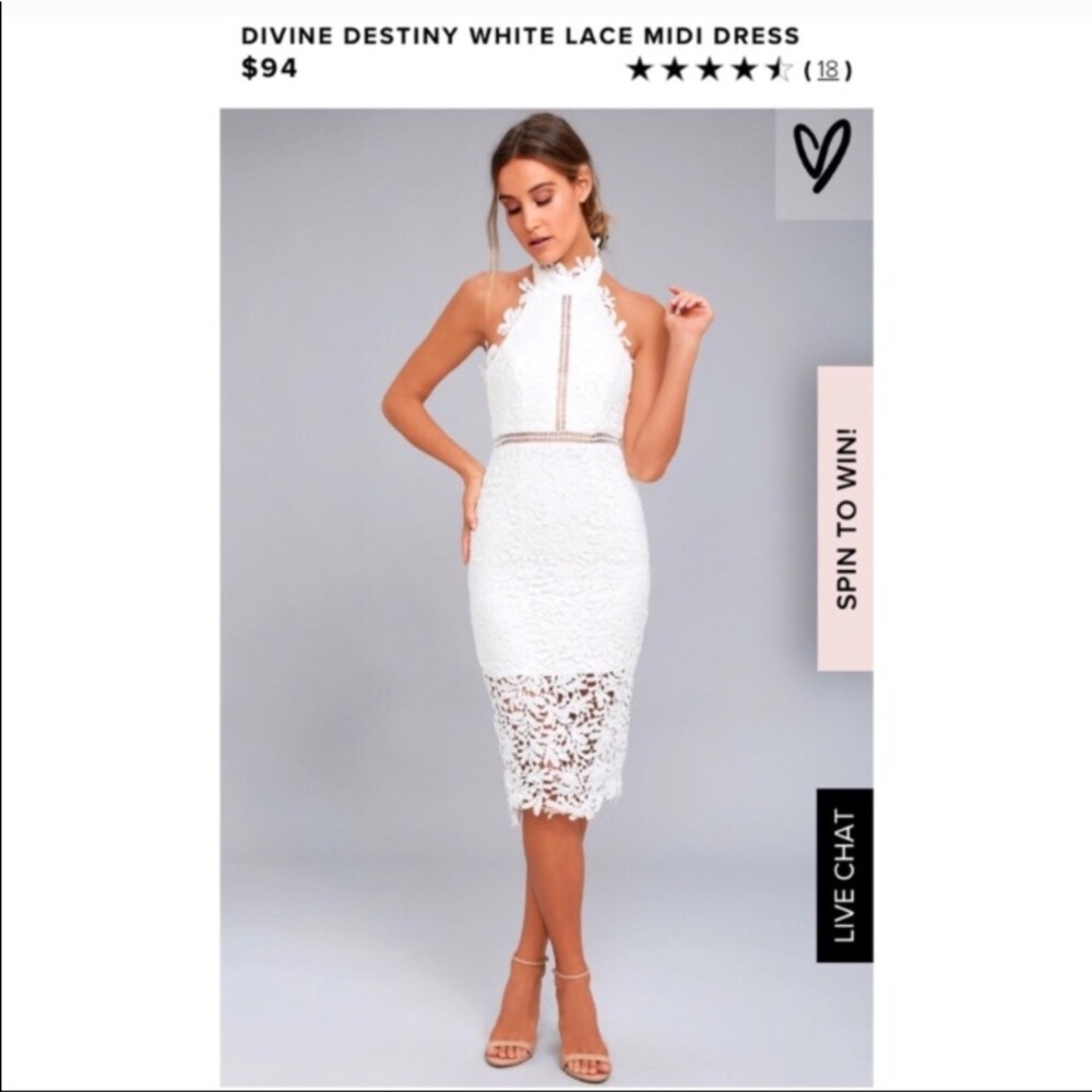 Lulu’s Divine Destiny - White Lace Midi Dress